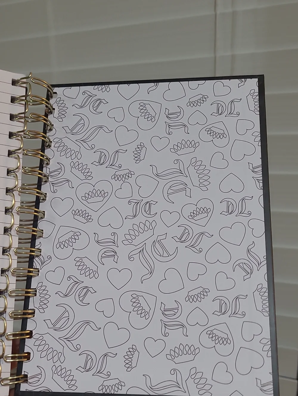 Juicy Couture Black & Pink Spiral Notebook with Gold Diamond Pens